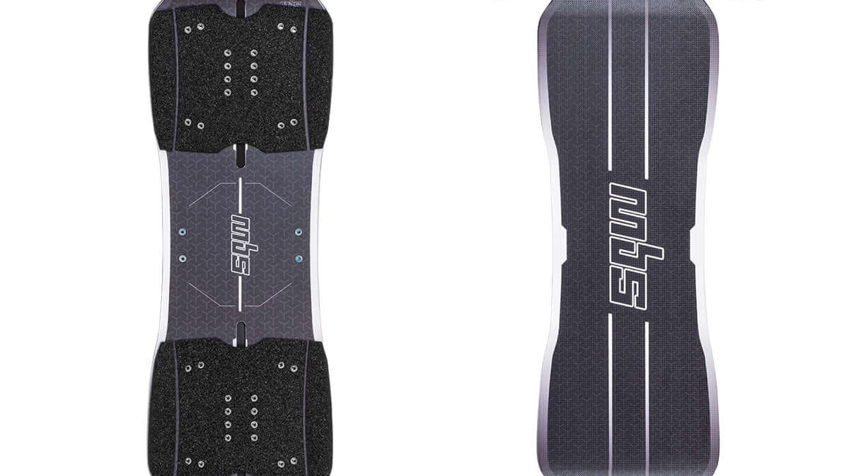 MBS Mountainboard Comparison Guide | Northern Watersports - image of a top and bottom view of an MBS mountainboard