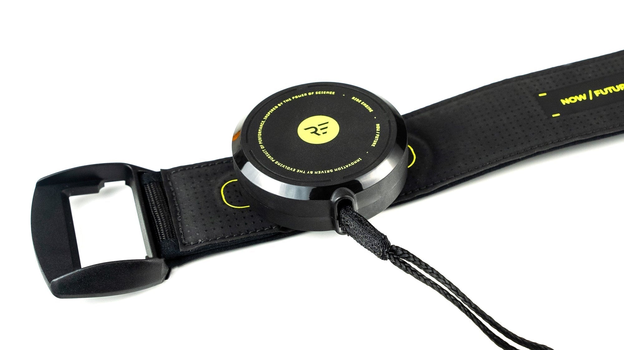 Ride Engine Tractable Reel Leash with padded neoprene waist belt, a retractable Kevlar leash for wing foiling