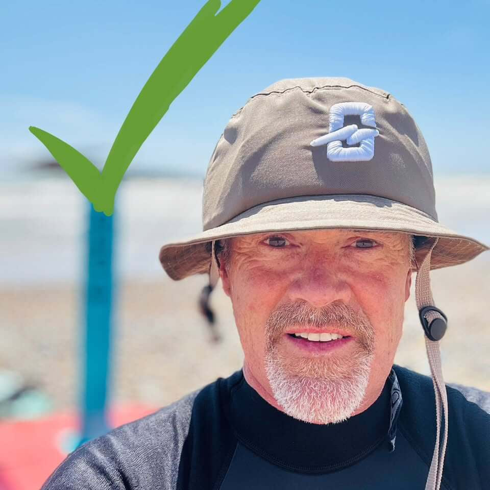 BangProof Helmet Review 2025 | Stylish CE Certified Water Helmets UK, man wearing a sun hat by the beach.