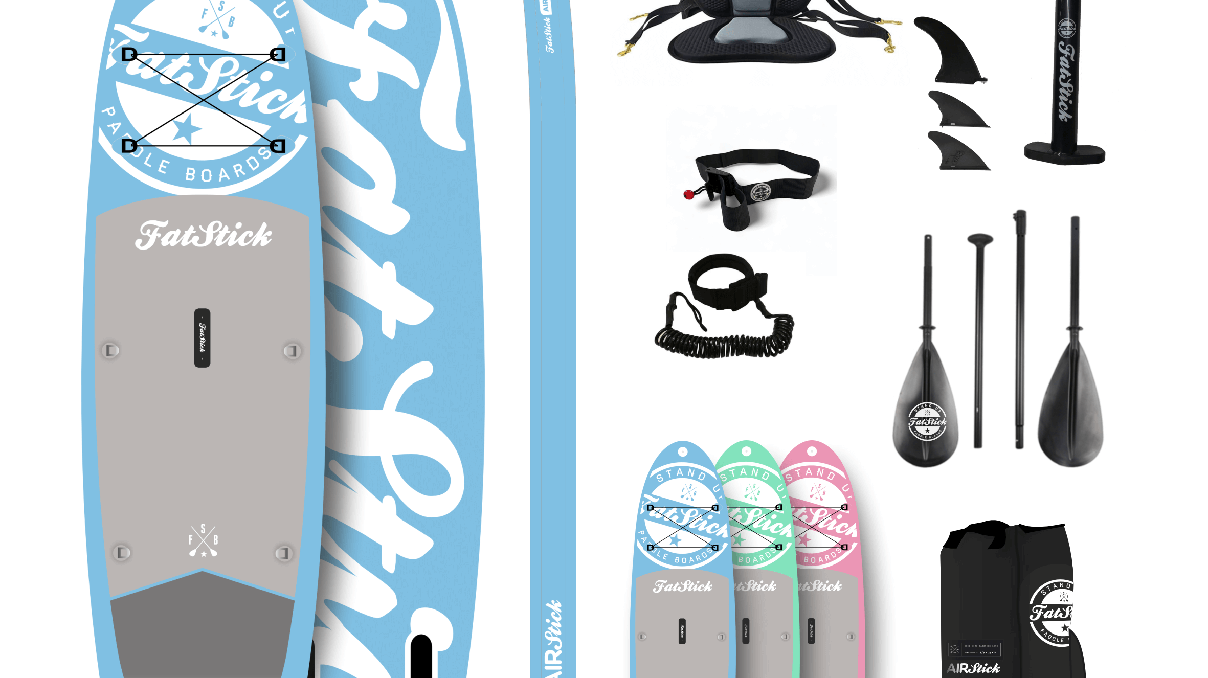 Inflatable stand-up paddle board (SUP) package with paddle, pump and bag, ready for UK flat-water and coastal paddling