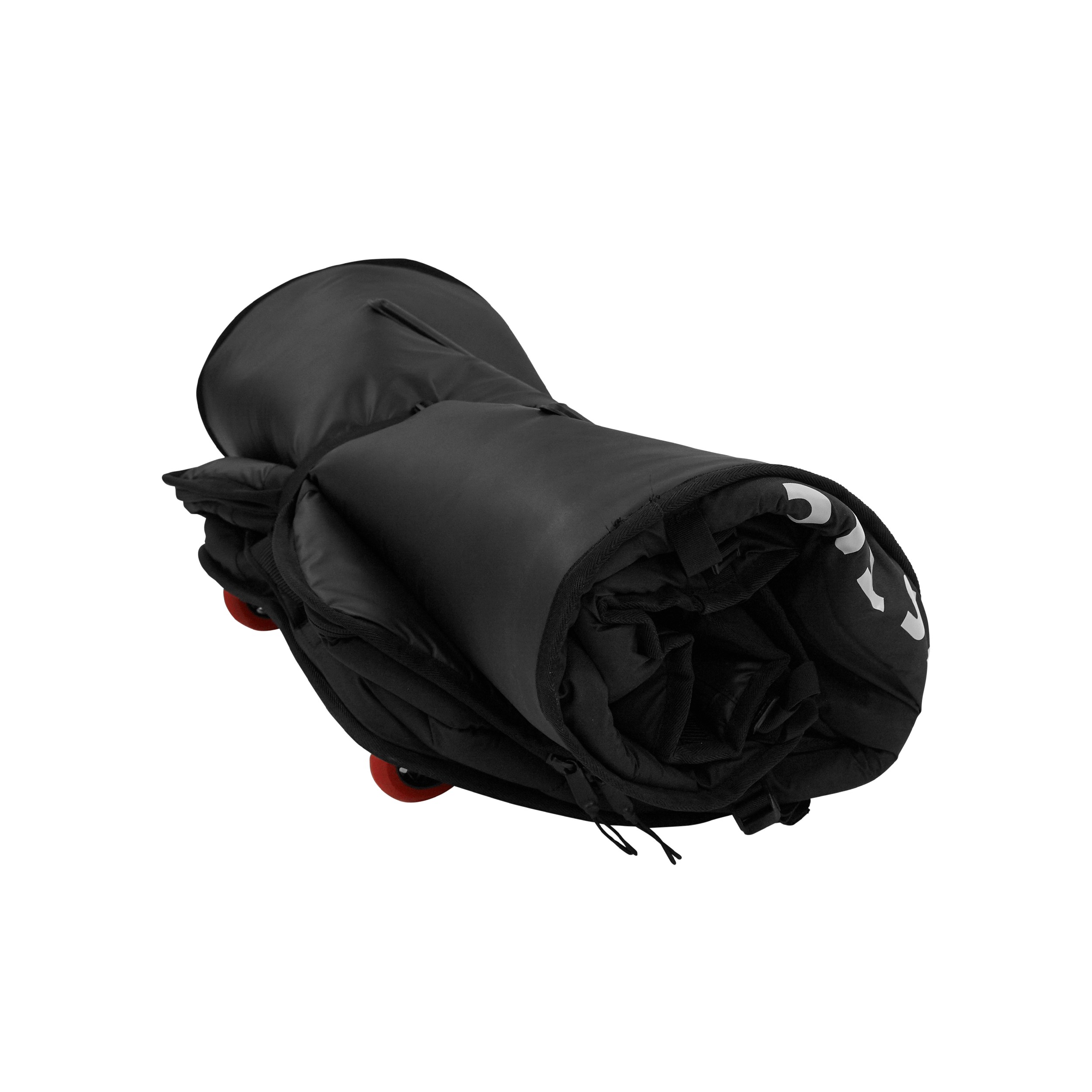 Mystic SAGA Wingfoil Travel Bag – XL Wheels shown rolled up for easy storage and transport.