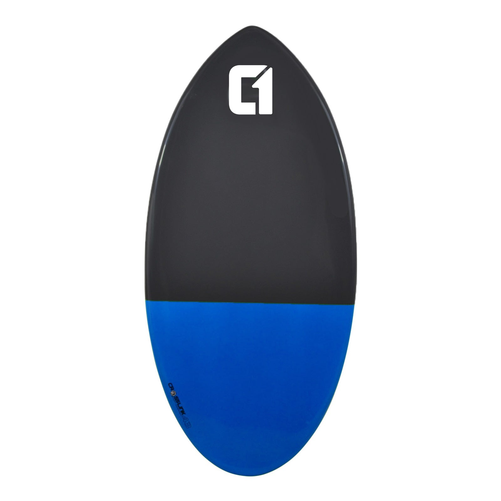 Circle One 43" Epoxy Fibreglass Skimboard – deck view, Blue