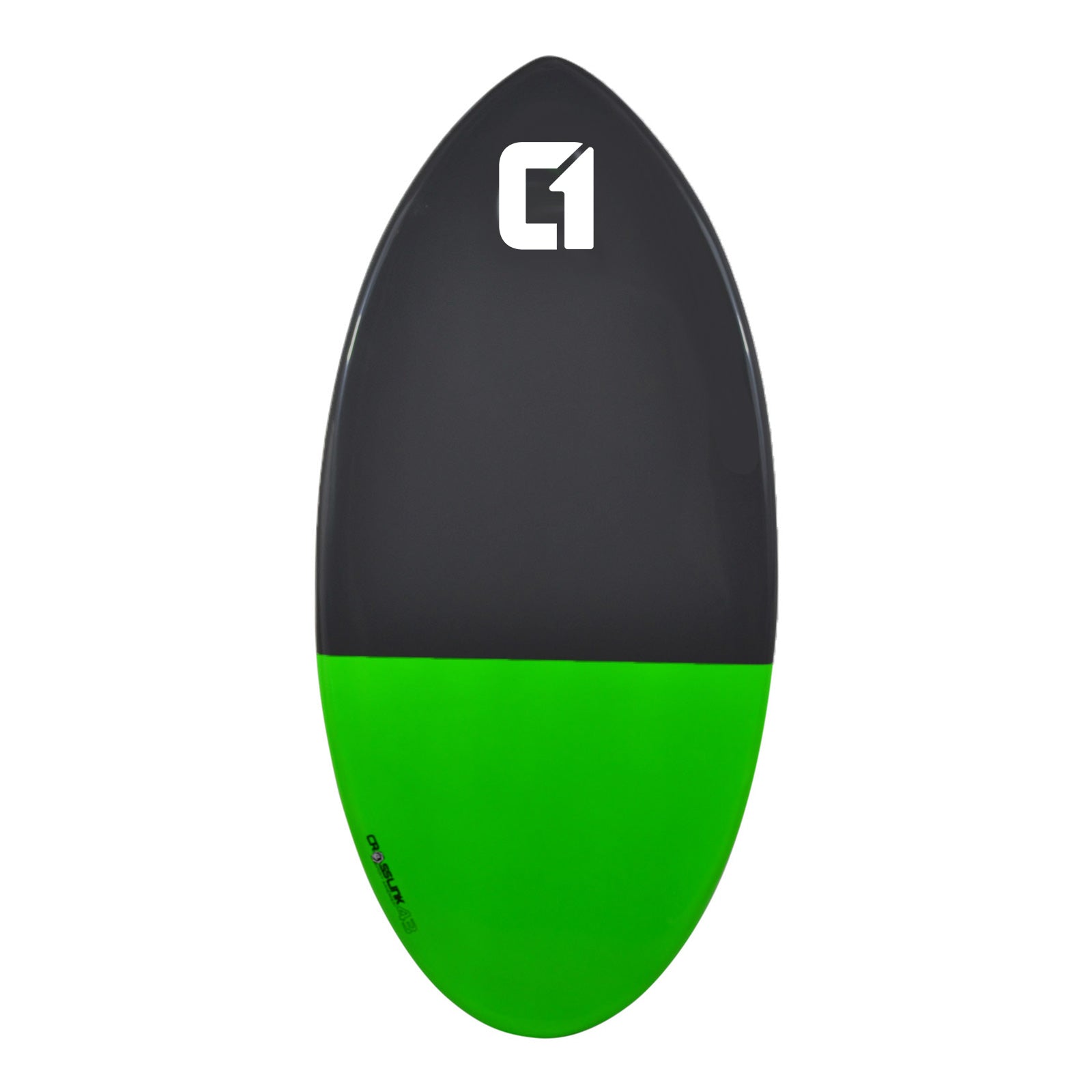 Circle One 43" Epoxy Fibreglass Skimboard – deck view, Green