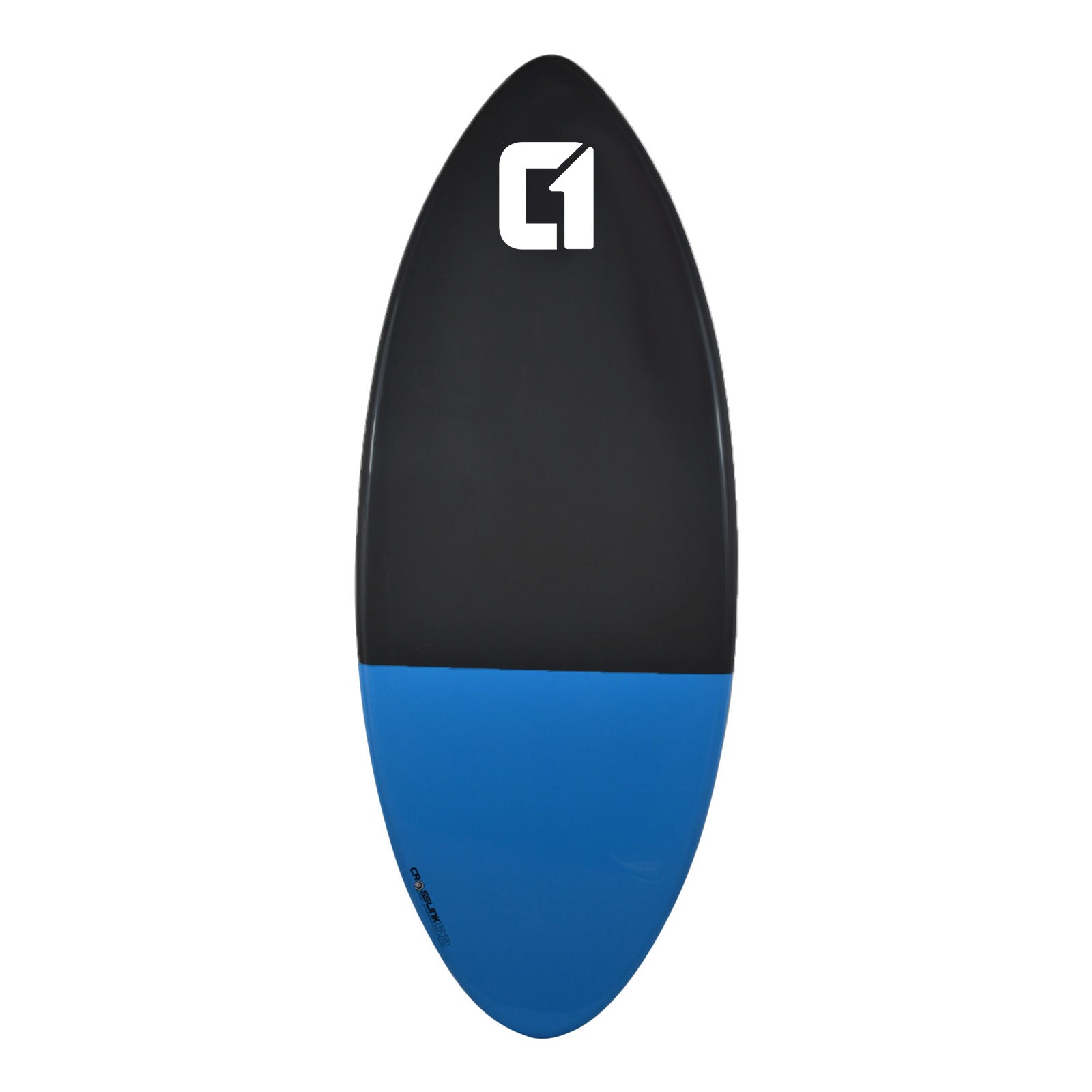 Circle One 52" Epoxy Fibreglass Skimboard – deck view, Blue