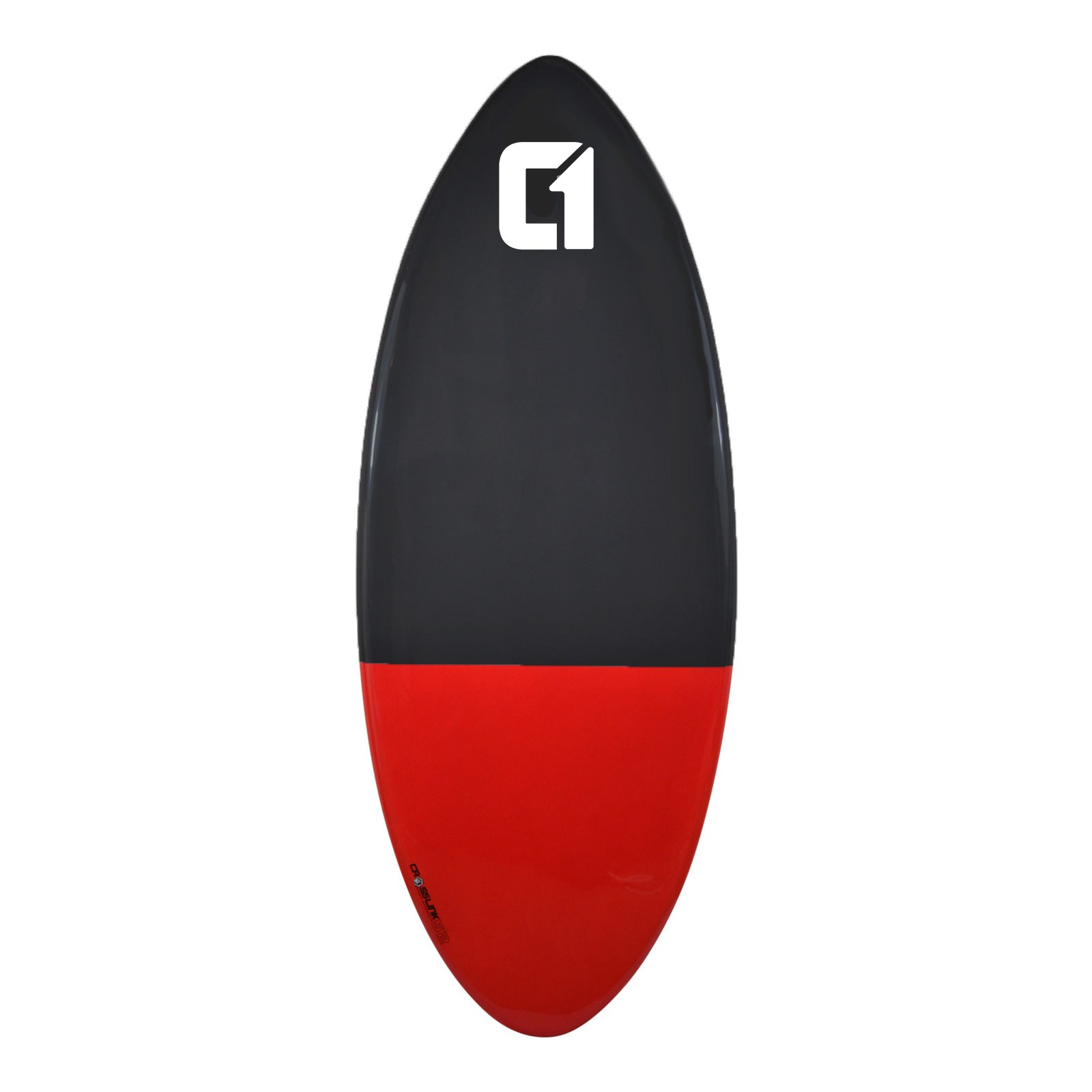 Circle One 52" Epoxy Fibreglass Skimboard – deck view, Red