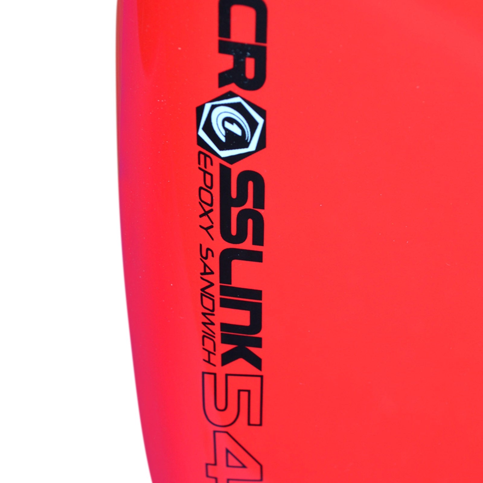 Circle One 54" Epoxy Fibreglass Skimboard – Crosslink logo detail
