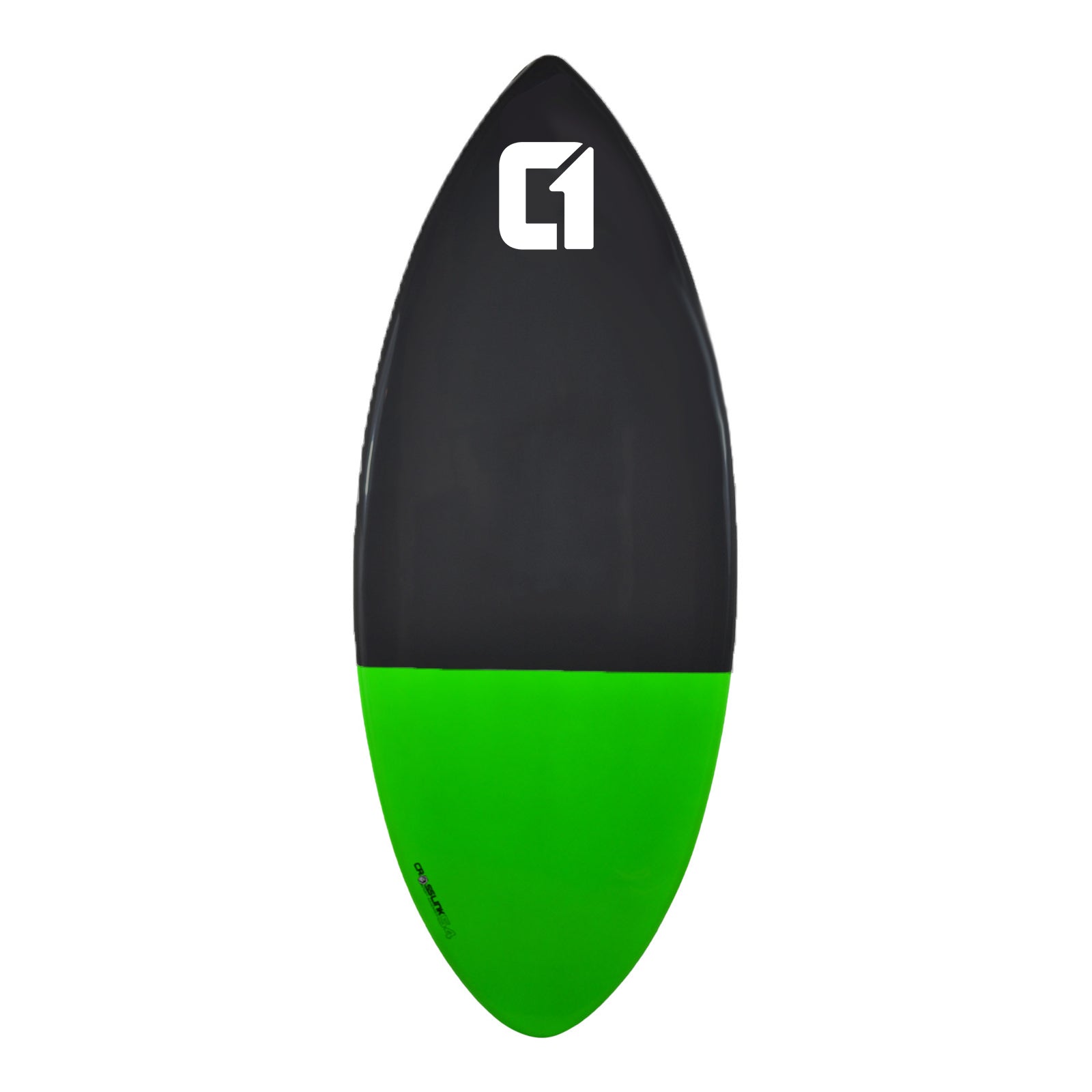 Circle One 54" Epoxy Fibreglass Skimboard – deck view, Green