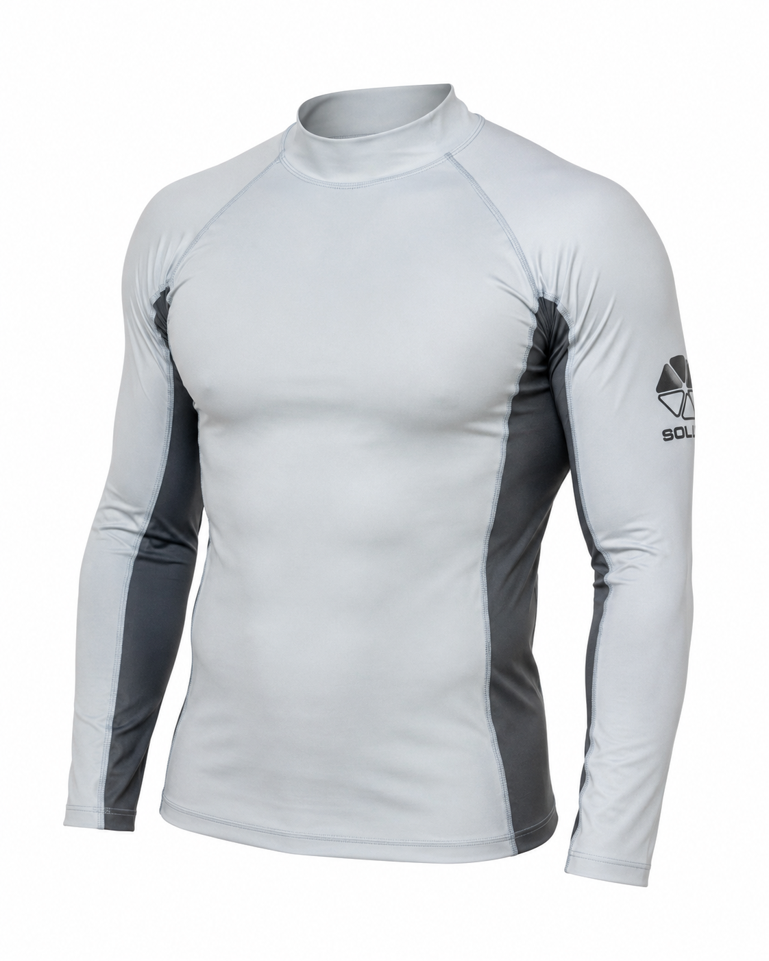 Solite Heat-Shield Neo-Front Rash Guard front view showing the perforated neoprene chest panel.