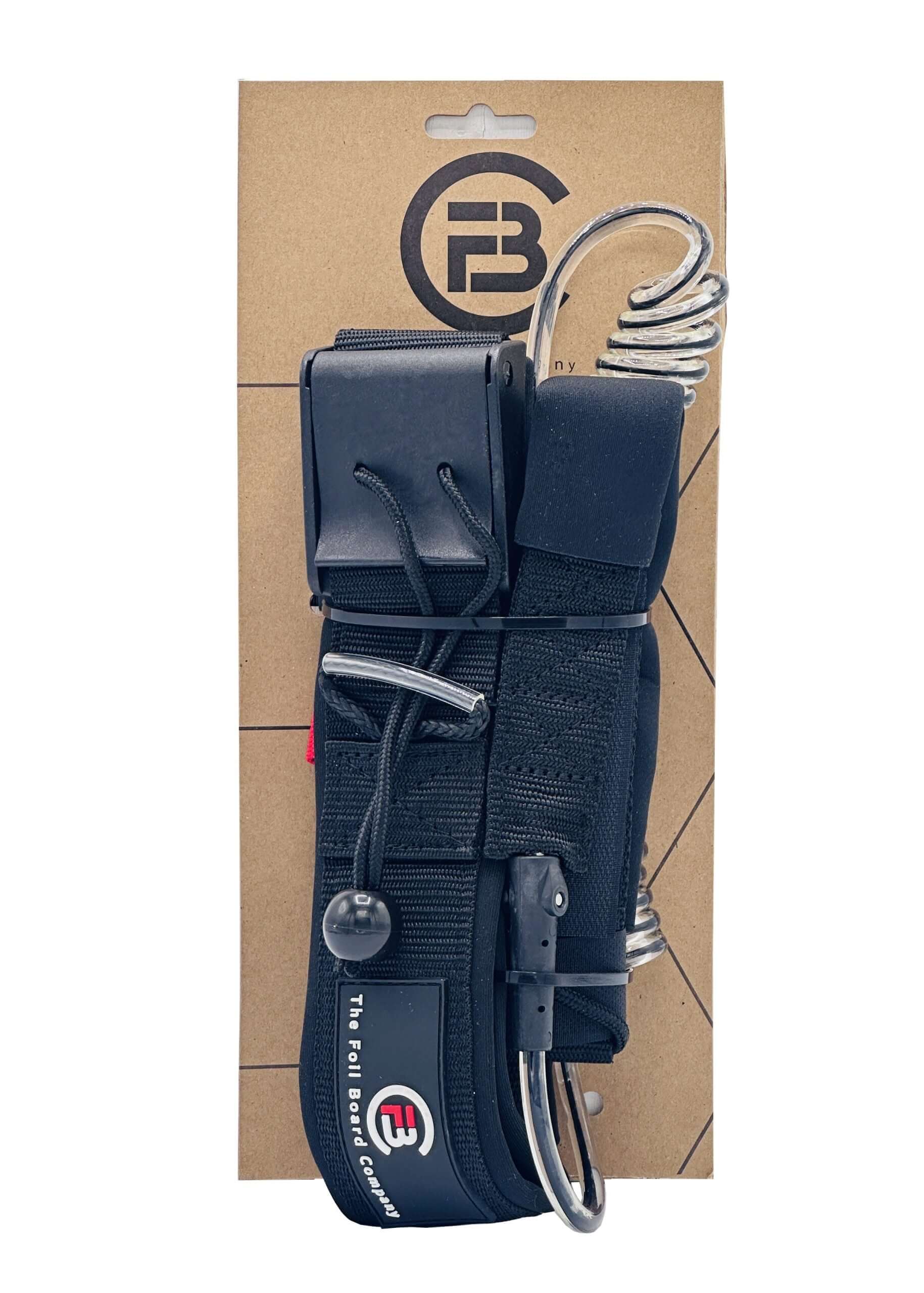 Wingfoil board waist leash, FBC Board Waist Leash V2 in packaging, designed for safety and control in foil boarding.