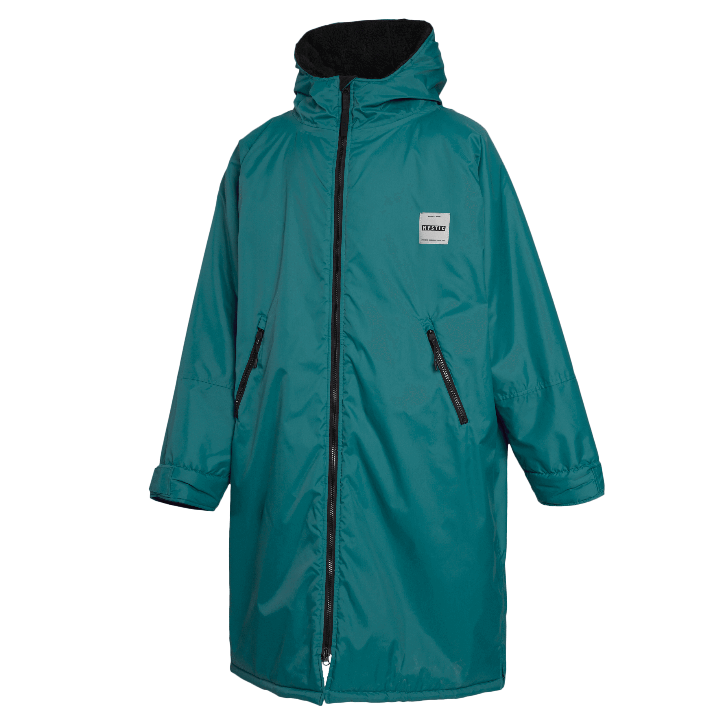 Mystic Poncho Explore – Waterproof Changing Robe 2026 in teal color with fleece lining for warmth and comfort.