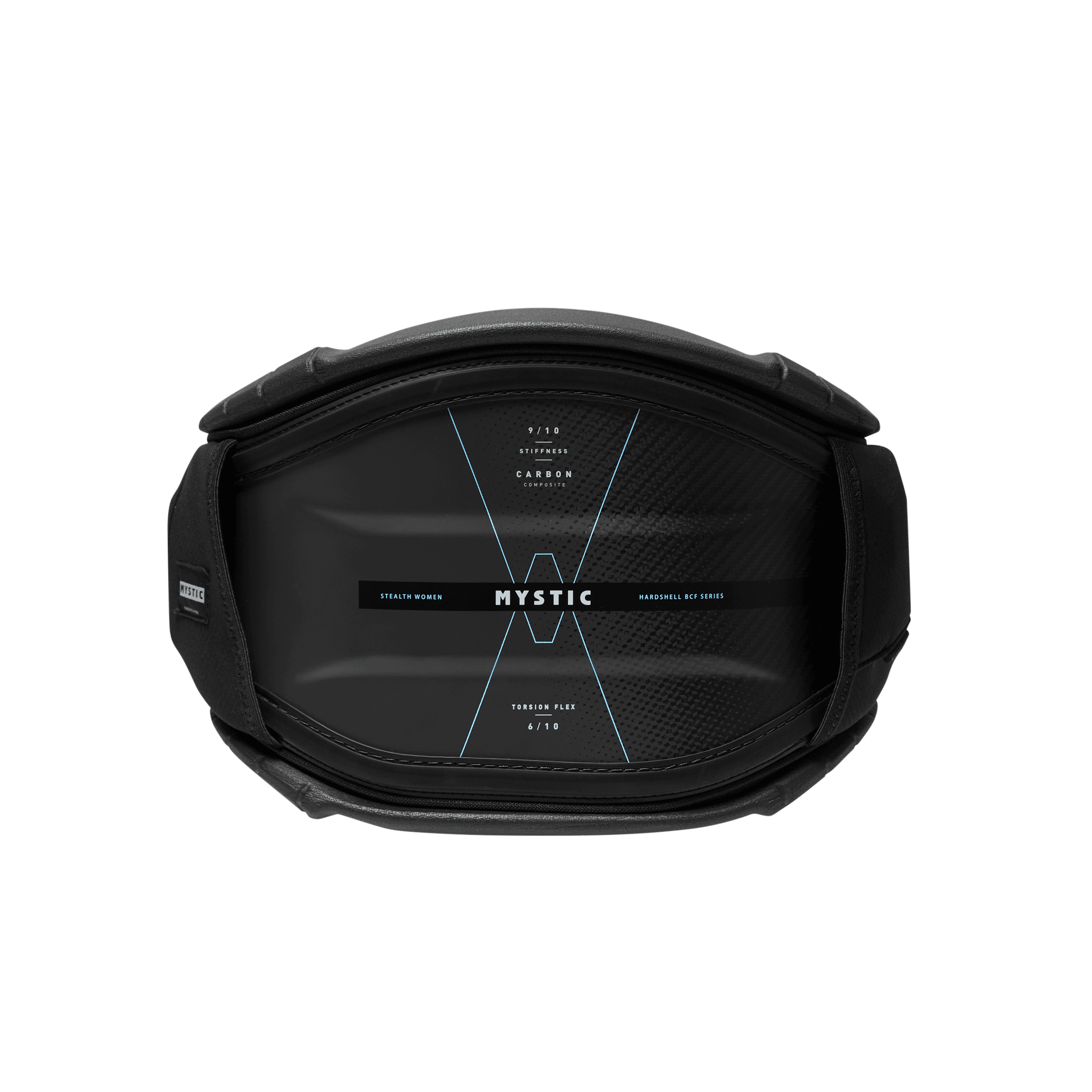 Mystic Stealth Women’s Waist Harness – 2026 top view showing lightweight design and padding details.