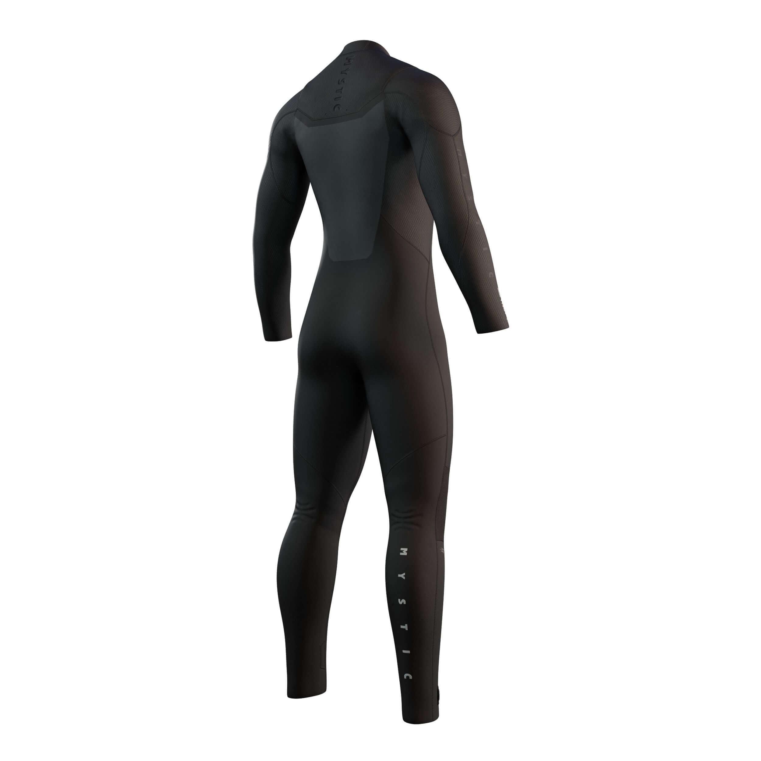 Mystic Voltt Fullsuit 5/4/3 mm Front Zip – Black – 2026 back view showing premium neoprene design.