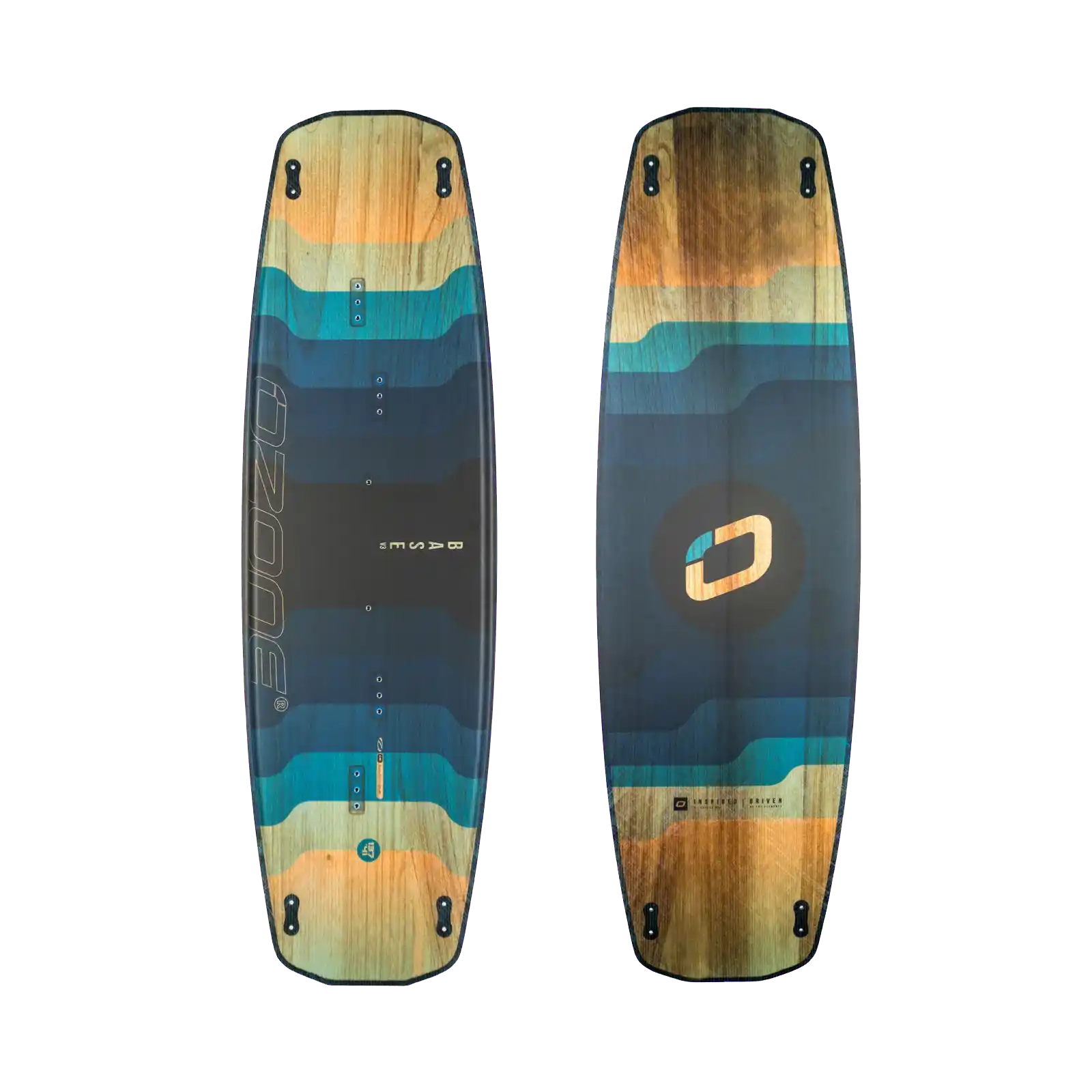 Ozone Base V3 – The Perfect Twin-Tip for Freeride Progression, showcasing a stylish design for kiteboarding.