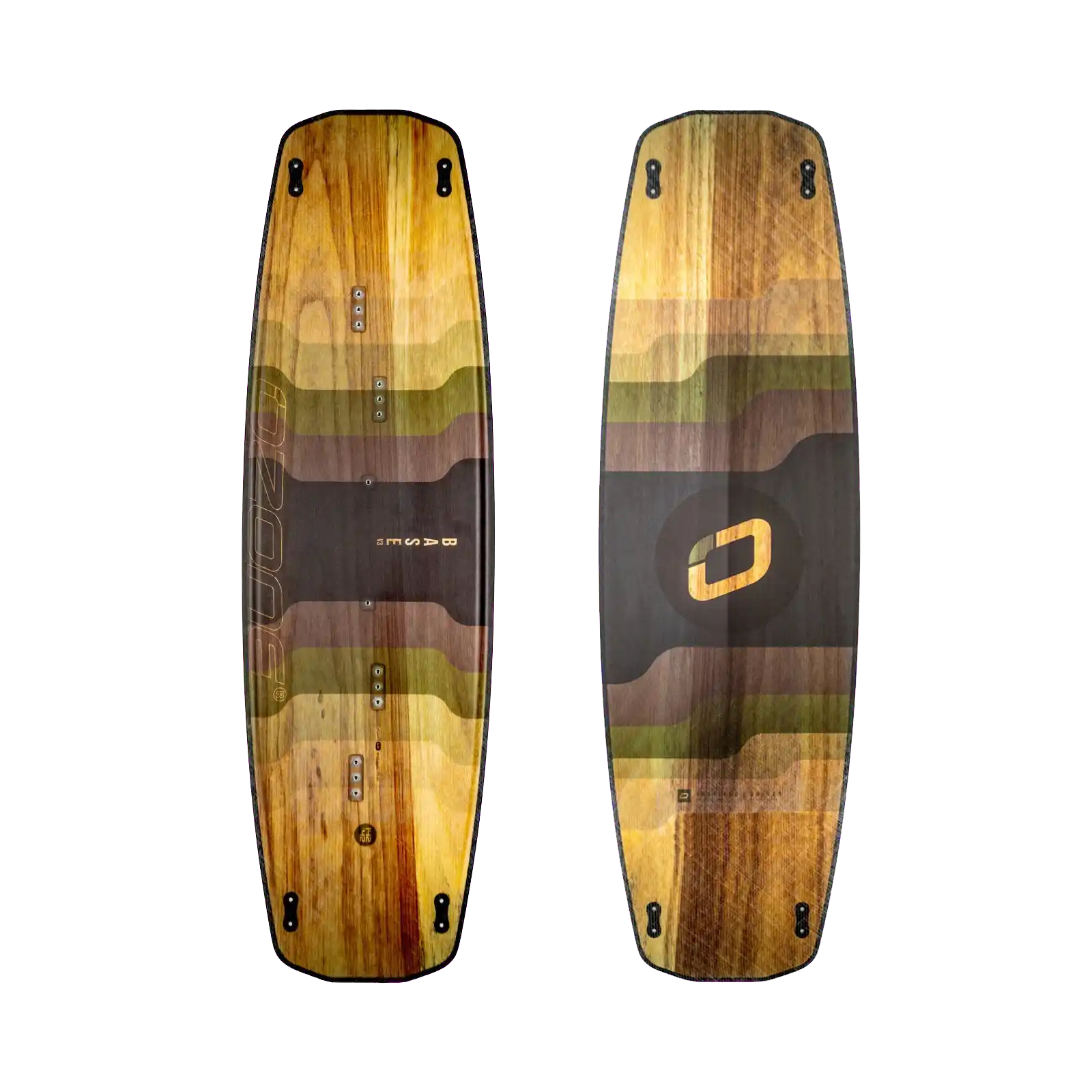Ozone Base V3 – The Perfect Twin-Tip for Freeride Progression showcasing top and bottom designs.