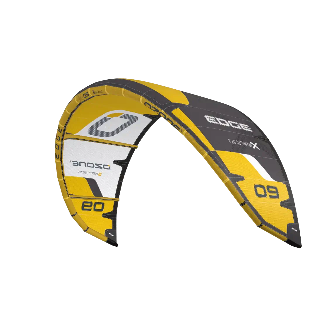Ozone Edge VT Ultra-X Kite – High-Performance Big Air & Freeride, showcasing its sleek design and vibrant colors.