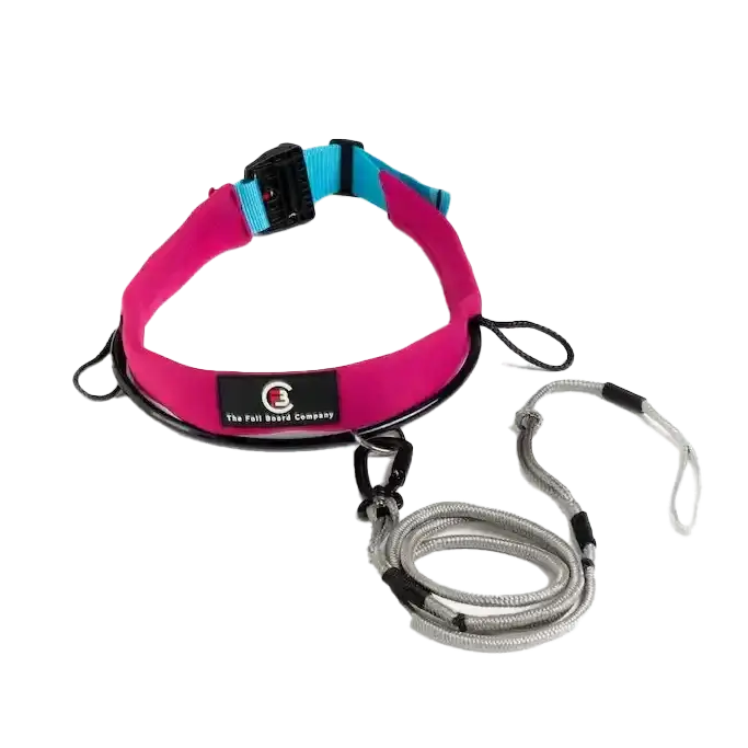 FBC Wing Waist Leash V2 RAD Edition – 2025 Wingfoil Leash, featuring a pink and blue design, suitable for water sports.