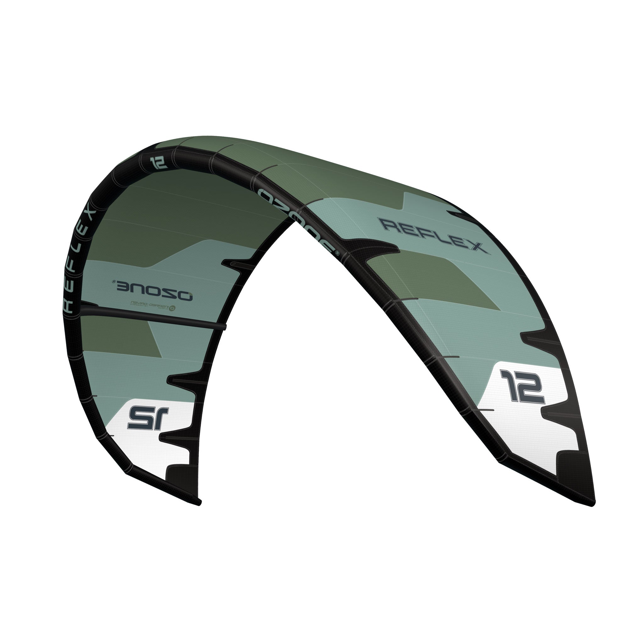 Ozone Reflex V1 kite - Olive Green / Sage Green / White