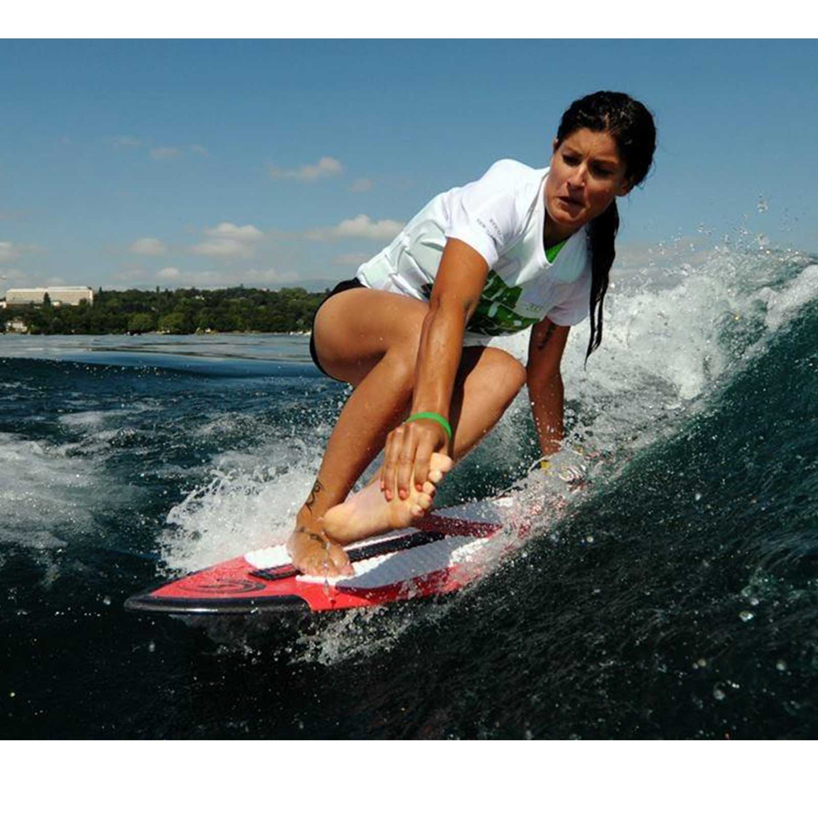 Circle One 50" Epoxy Fibreglass Skimboard – in action on the water