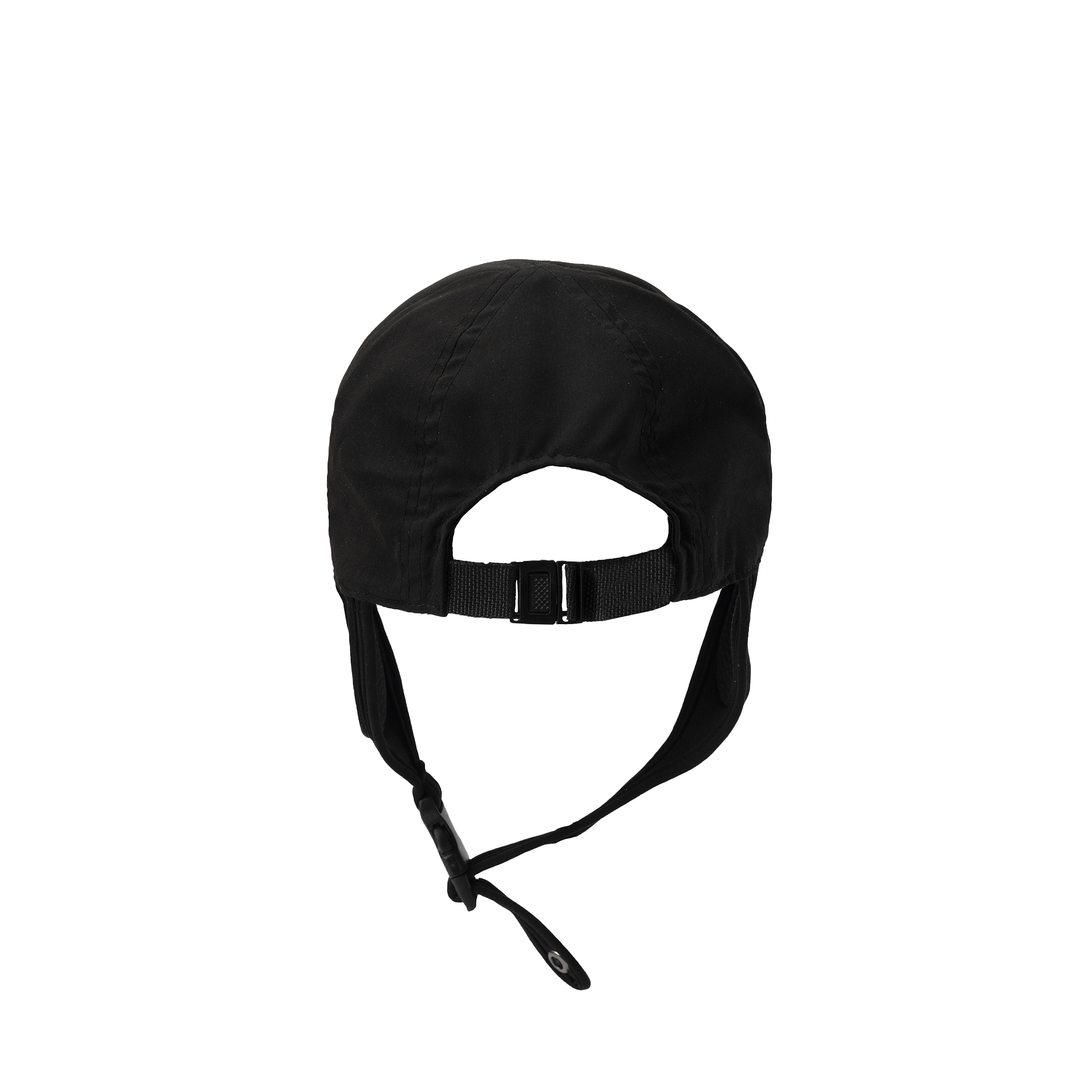 Convertible Watersports Hat in black, showcasing its adjustable straps and unique convertible design for watersport activities.