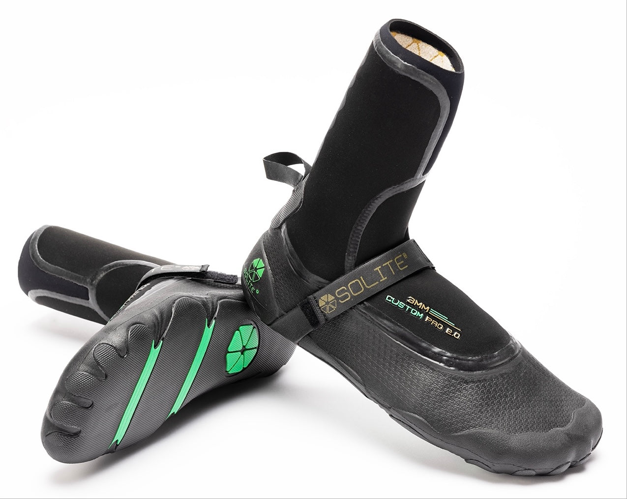 SOLITE - 3mm Custom Pro 2.0 Watersport Boots, showcasing flexible material and grip sole for water sports.
