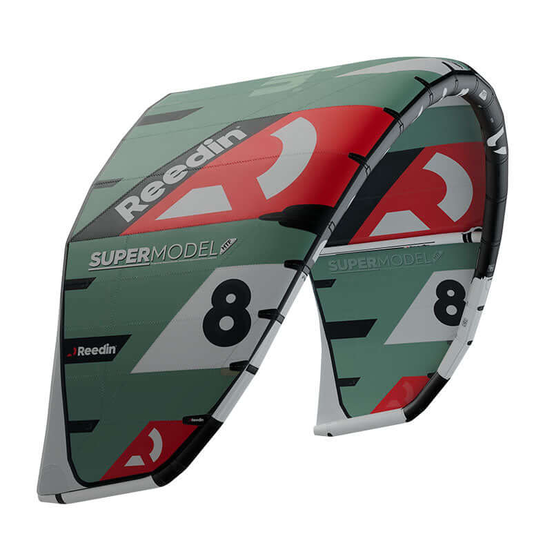 Reedin Supermodel HTF 2023 | All-Round Performance Kite displayed in a dynamic angle, showcasing its design features.