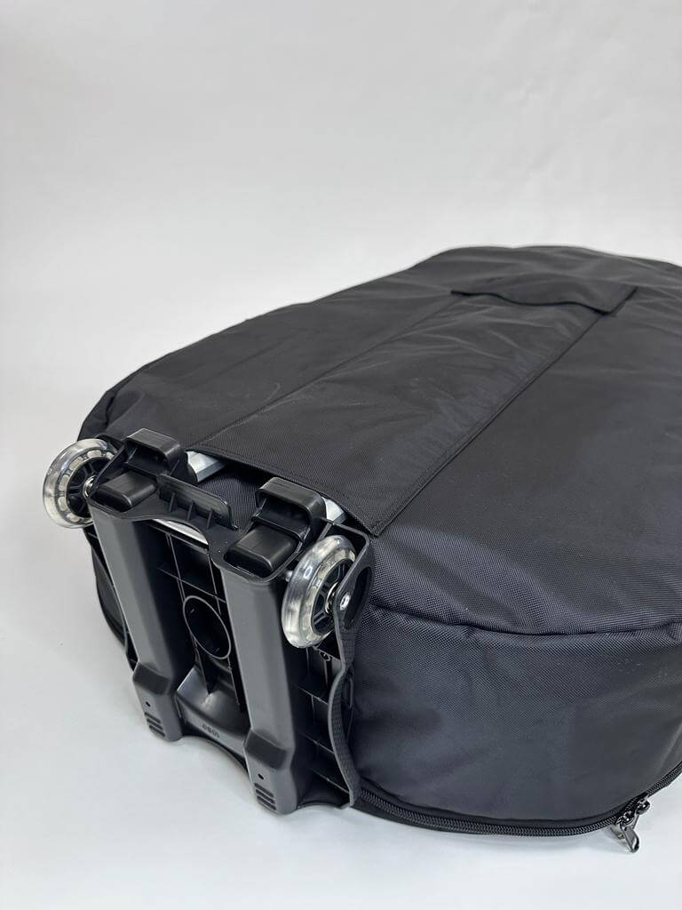 Wingfoil travel bag with wheels and protective padding for easy travel.