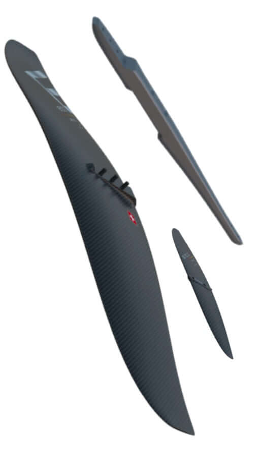 Ensis Maniac Pacer Range - Wingfoil Hydrofil components showcasing sleek design and advanced materials.