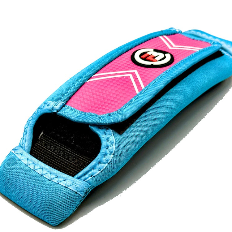 FBC Foil Footstrap Pro+ | Foil Footstraps (x3) close-up view showcasing blue and pink color scheme.