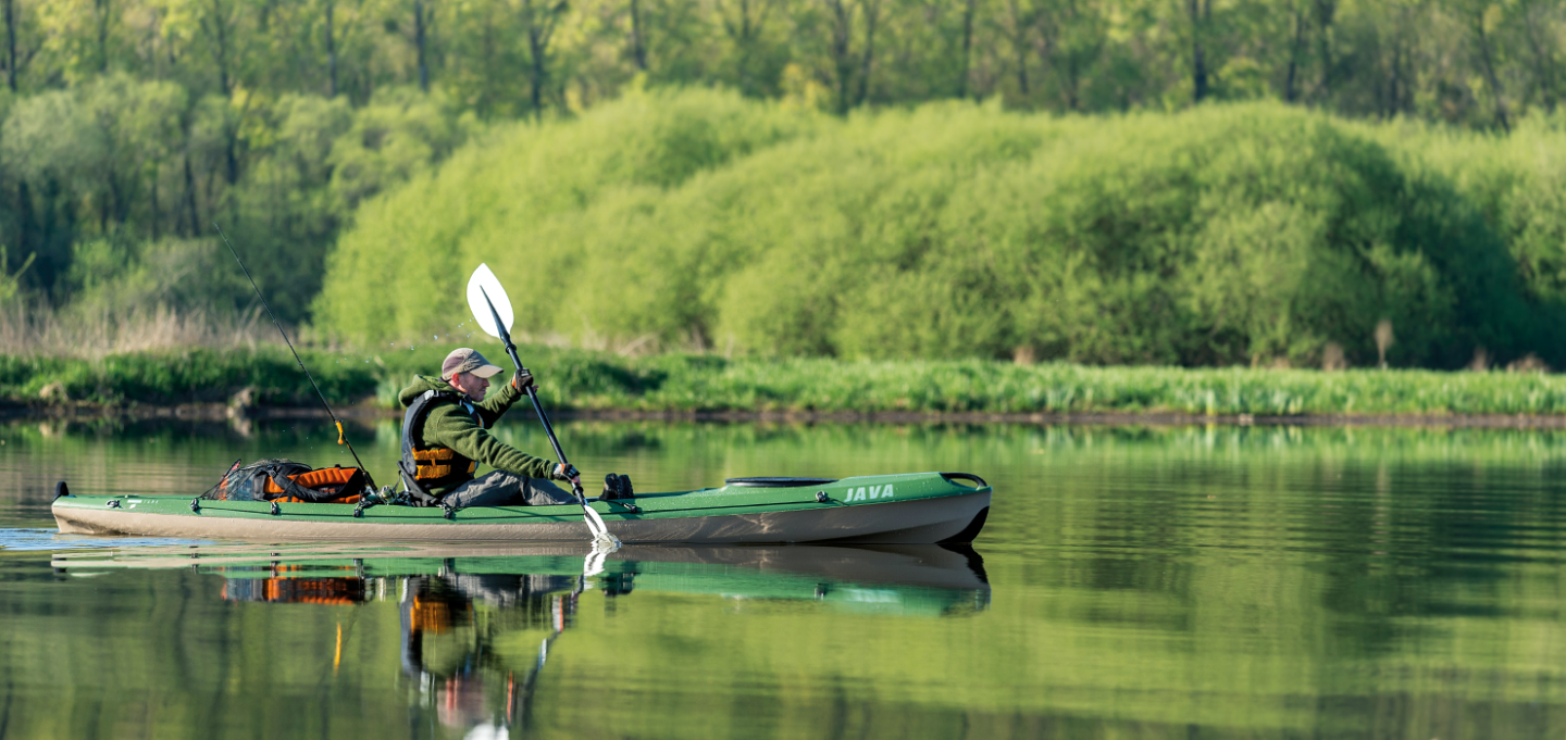 TAHE Java Fishing Kayak in use