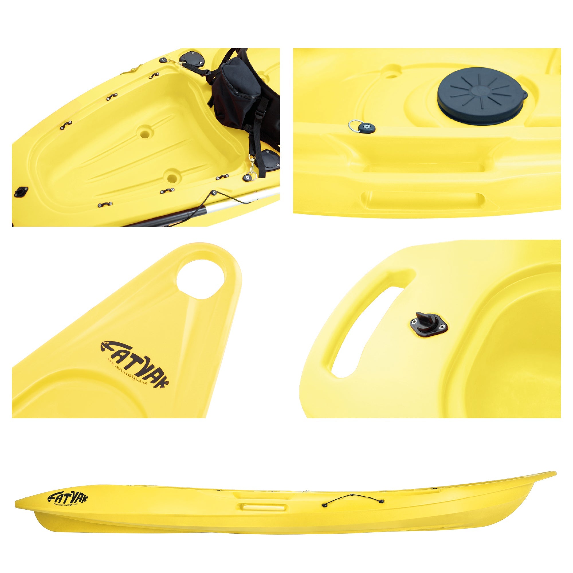 MAHEE Double Seater Kayak Yellow Package Deal 🟡 close-up details and features