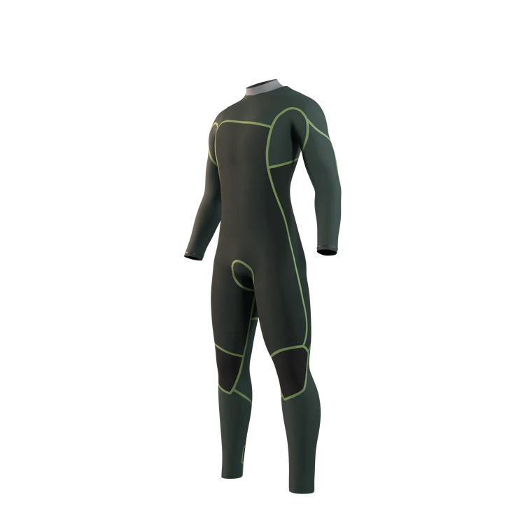 Mystic EVOLVE Fullsuit 3/2mm Front Zip 2026 | Northern Watersports in black with green accents.
