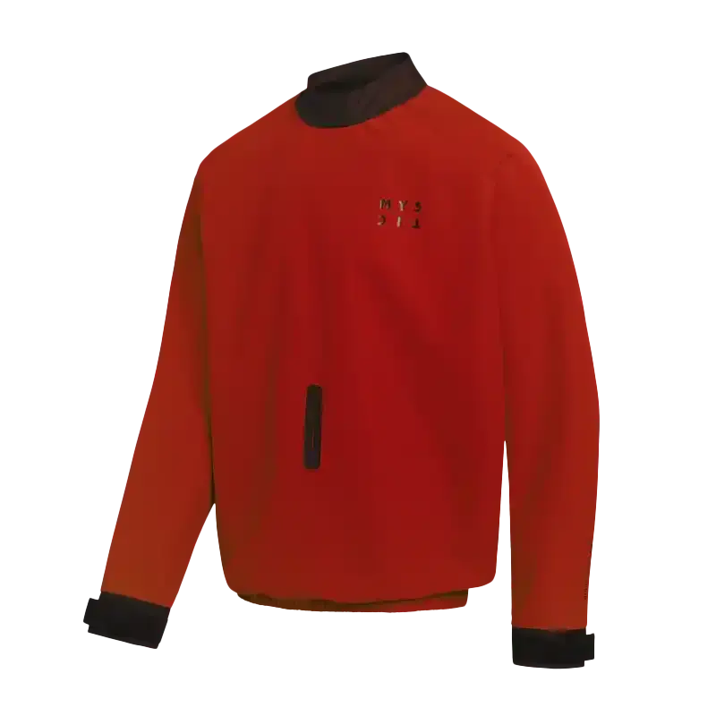 Mystic Gust Windbreaker | Windproof Wetsuit Jacket in vibrant red color, designed for ultimate wind protection in kitesurfing.