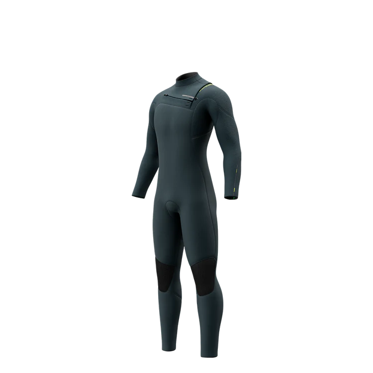 Mystic MAJESTIC Fullsuit 5/3mm Front zip - 2026 in black, designed for cold-water riding, offering warmth and flexibility.