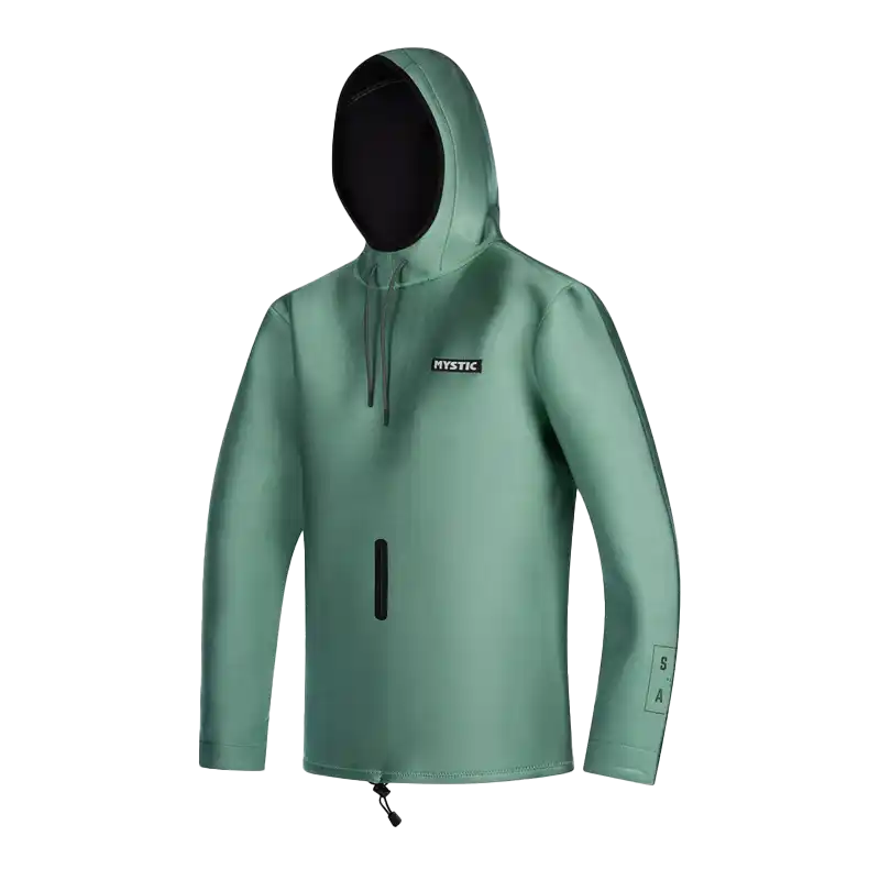 Mystic Star Sweat 2mm | Neoprene Windproof Hoody in green, perfect for wind protection and all-day comfort.