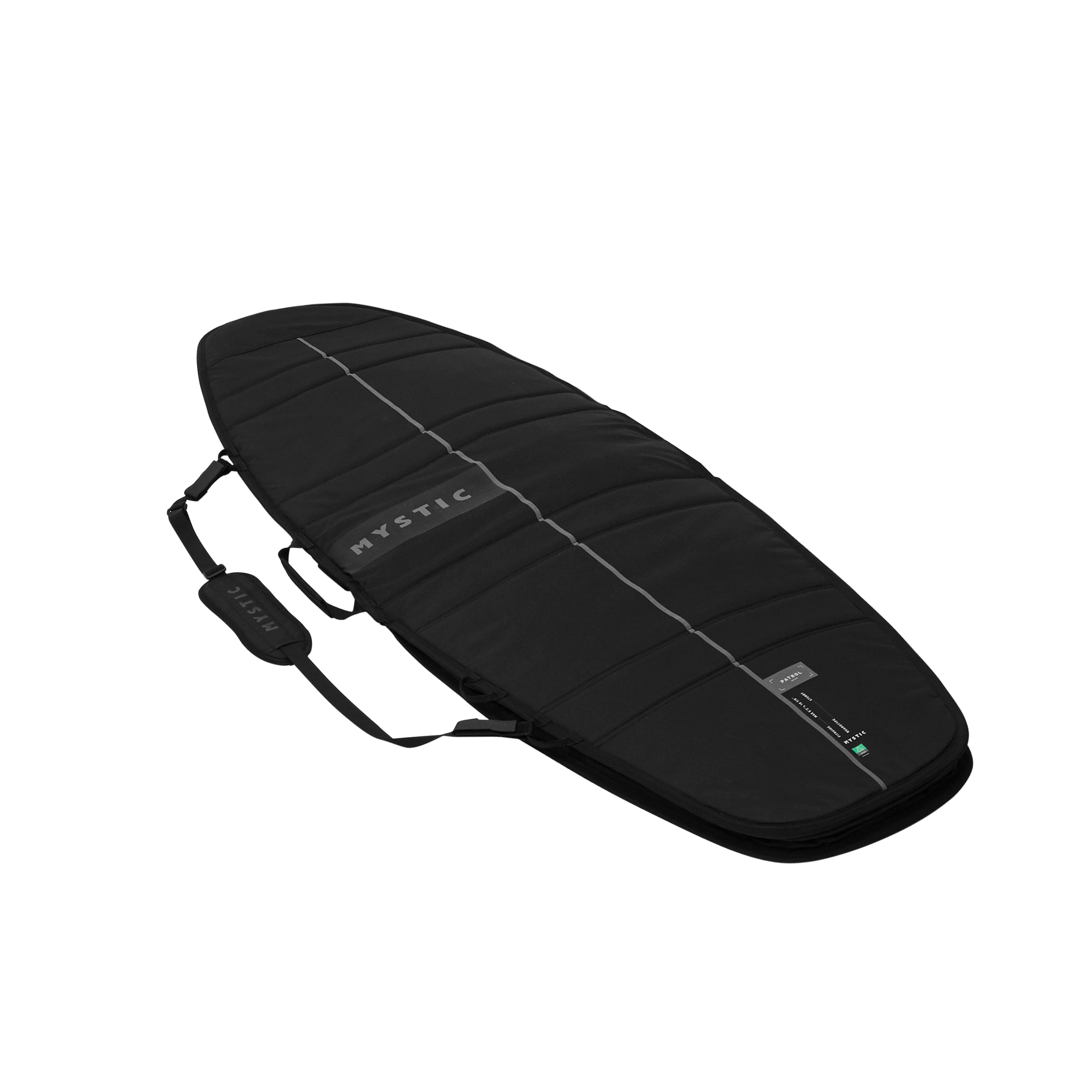 Patrol Day Cover Stubby - Black - 2026 for stubby shaped boards with padded protection and shoulder strap