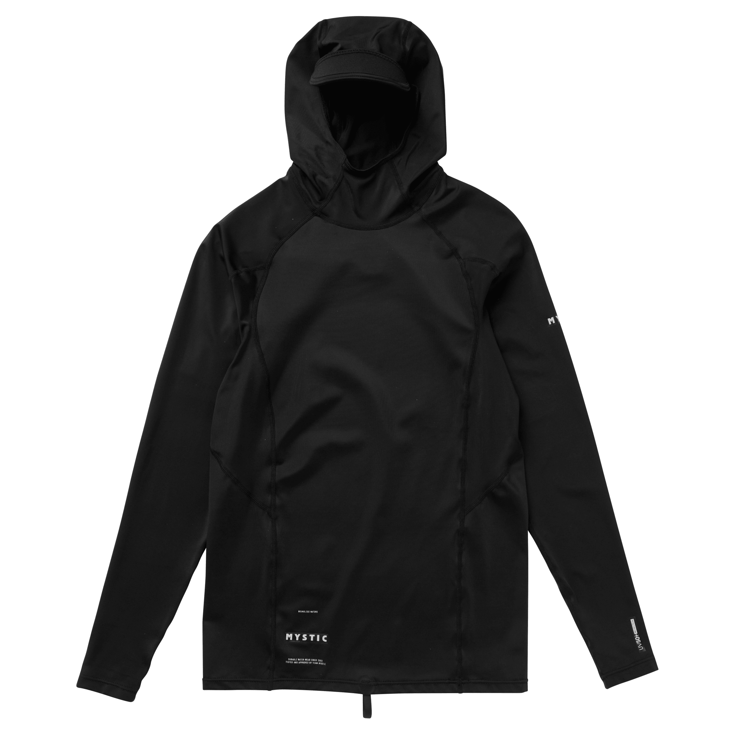 Mystic Uncharted L/S Hooded Rashvest Black front view