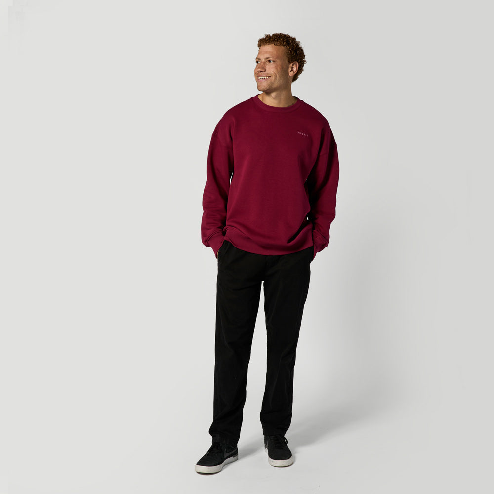 Mystic Profile Crew Sweat Berry detail