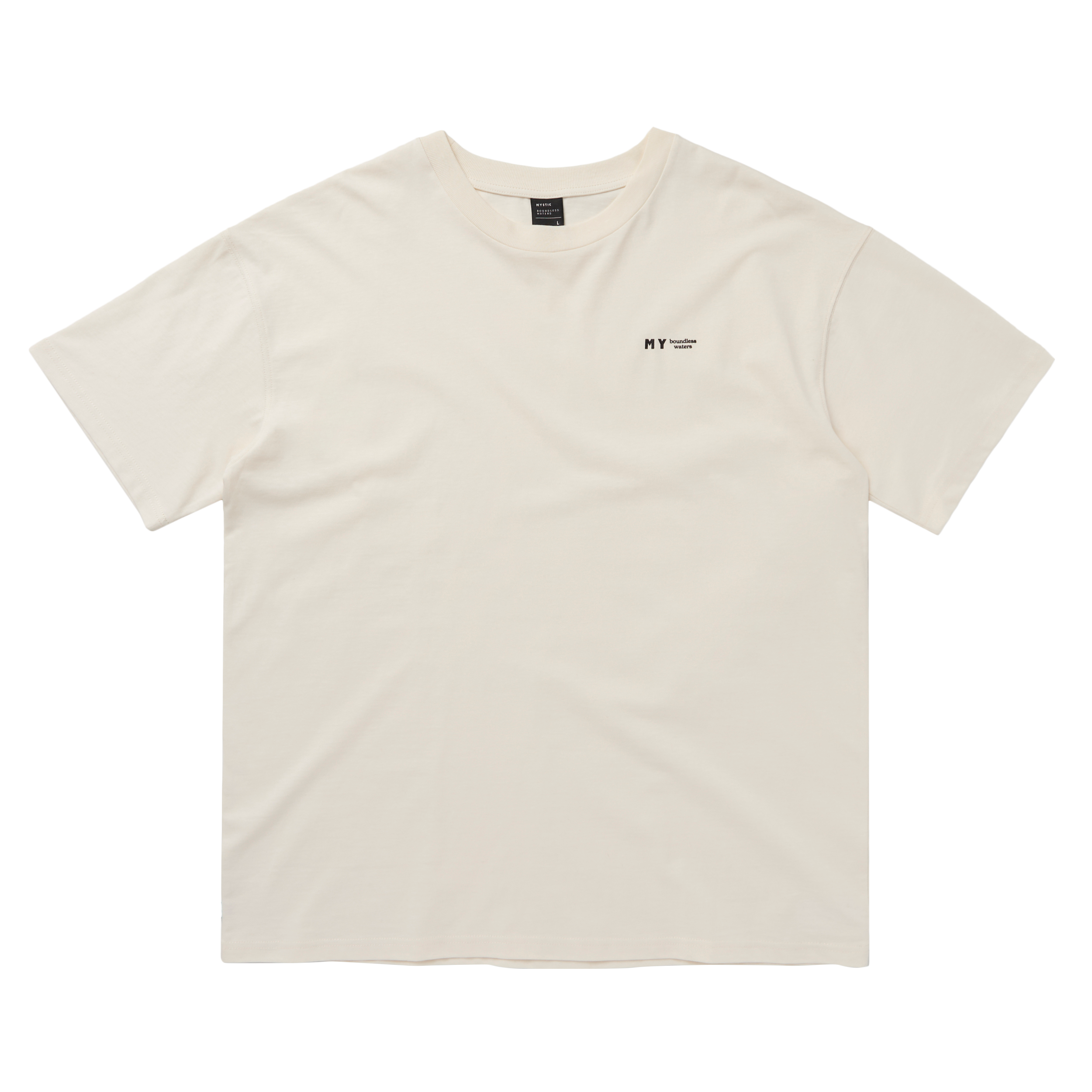 Mystic Center Tee chest logo detail