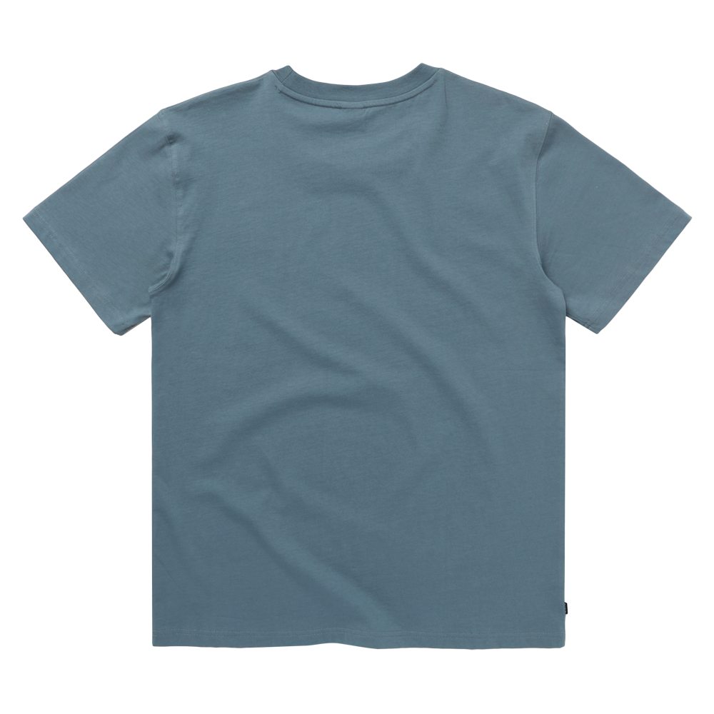 Mystic Center Tee Tidal Blue back on model