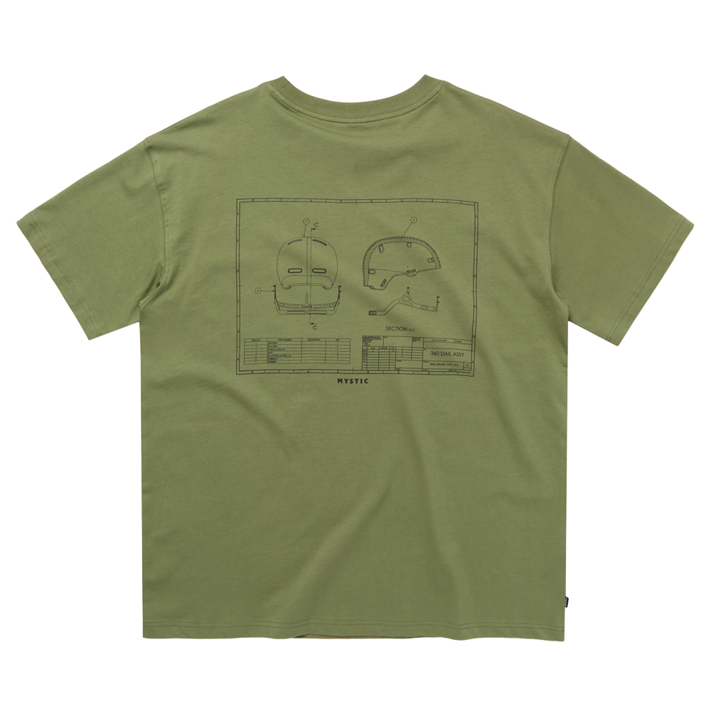 Mystic Concept H1 Tee Olive Green back print detail