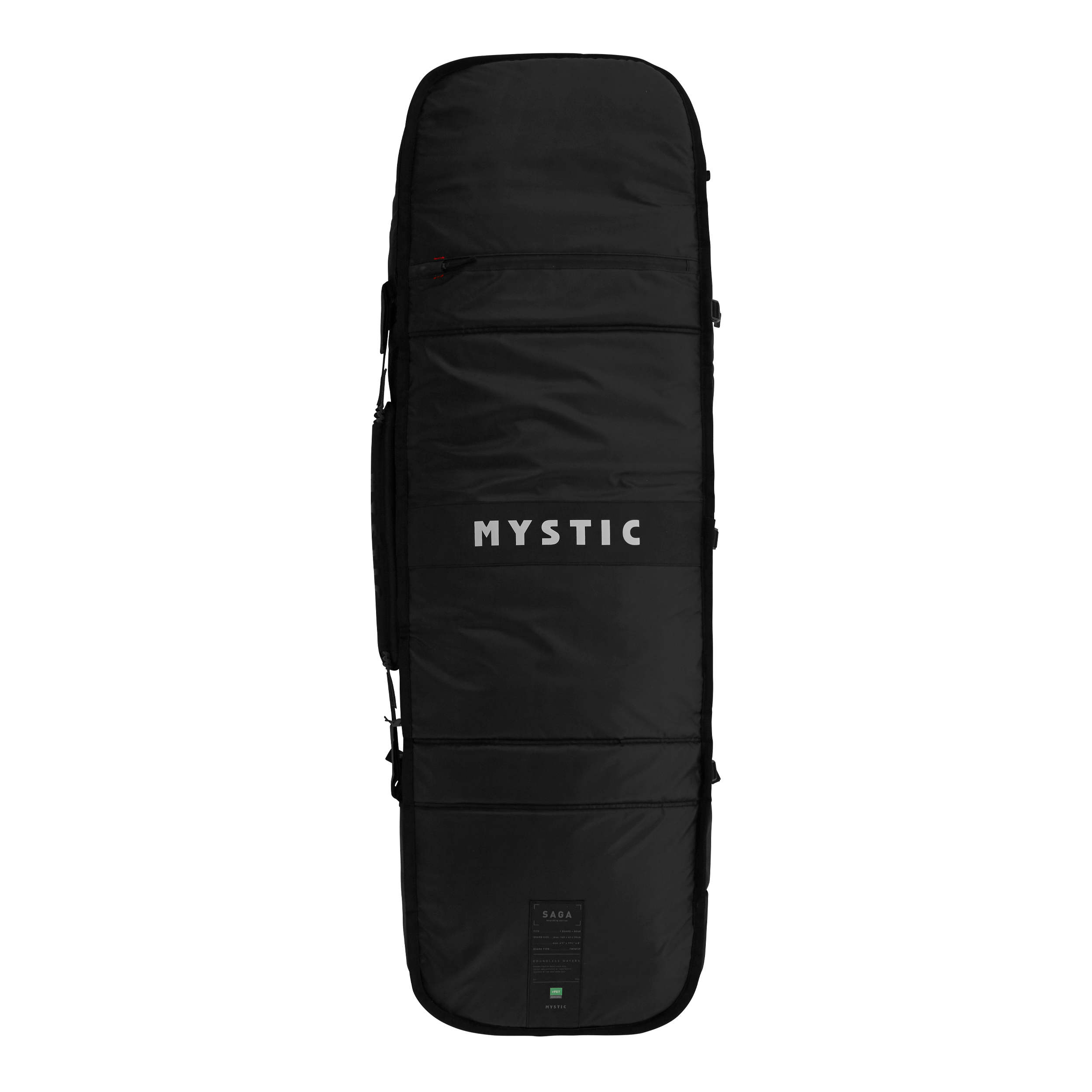 Saga Boardbag - Black - 2026, water-repellent fabric with air vent design.