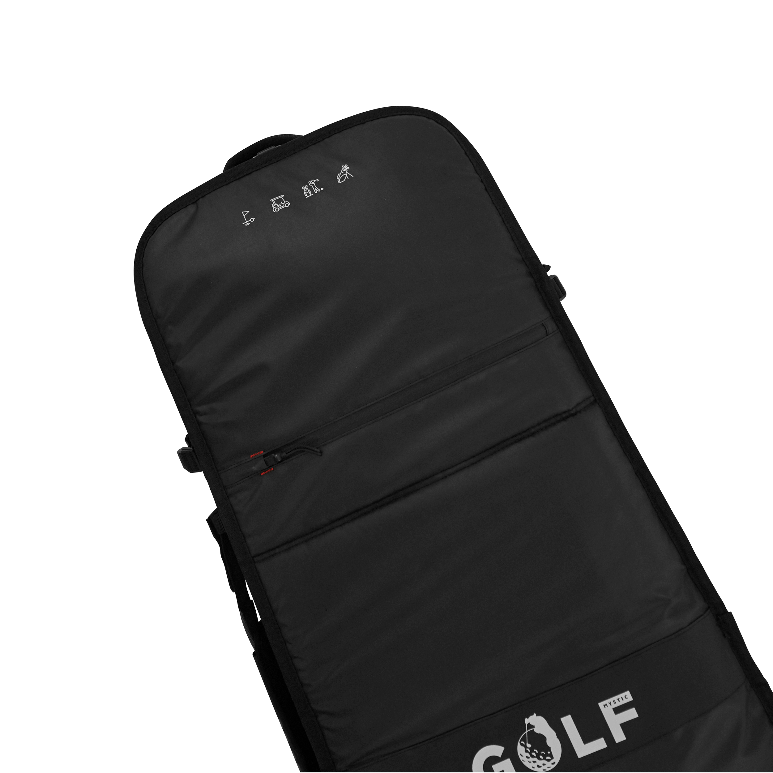Saga Golfbag Boardbag - Black - 2026, water repellent fabric with 3D mesh air vent design.