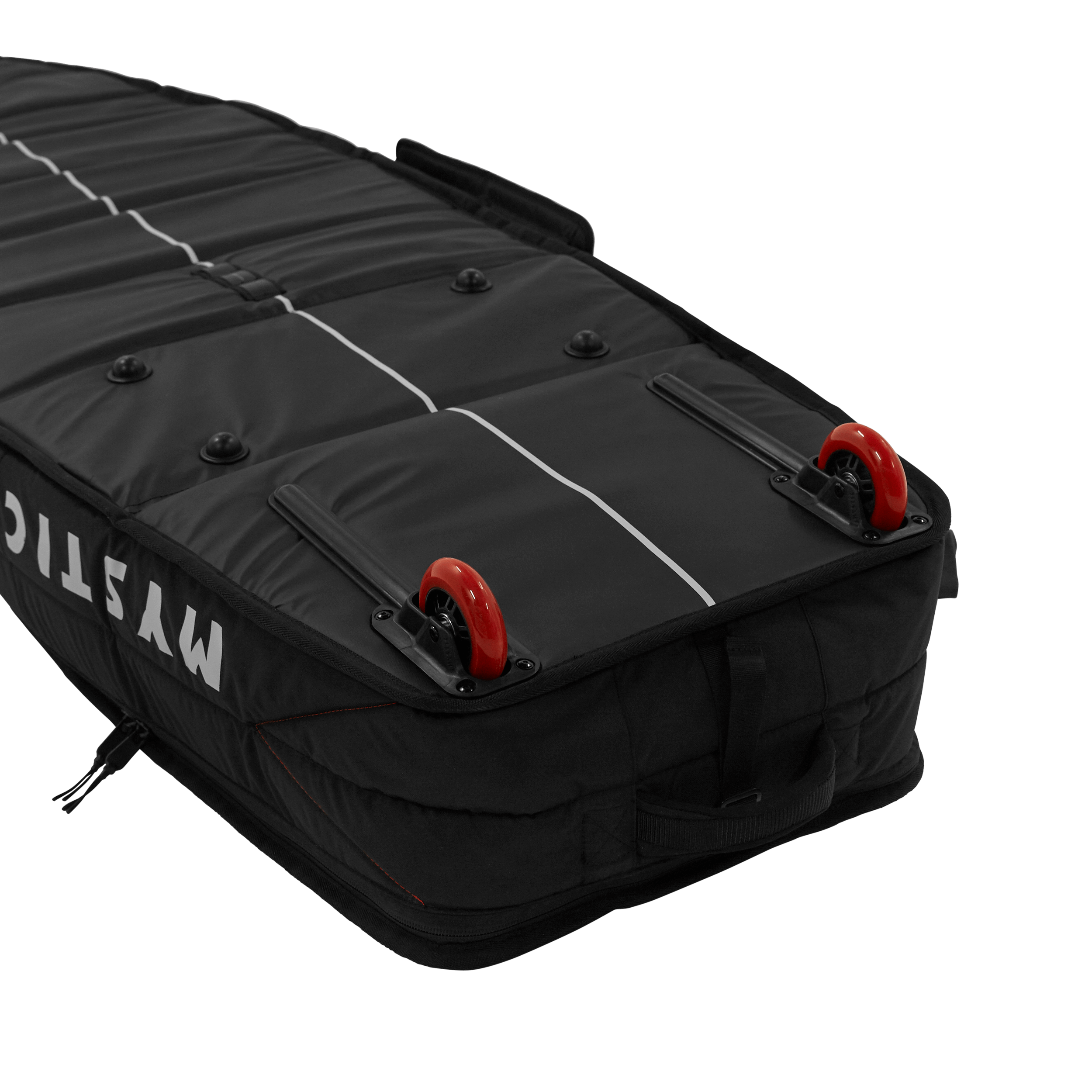 Saga Surf XL Boardbag - Black - 2026 with impact shield panels and top loading handles.