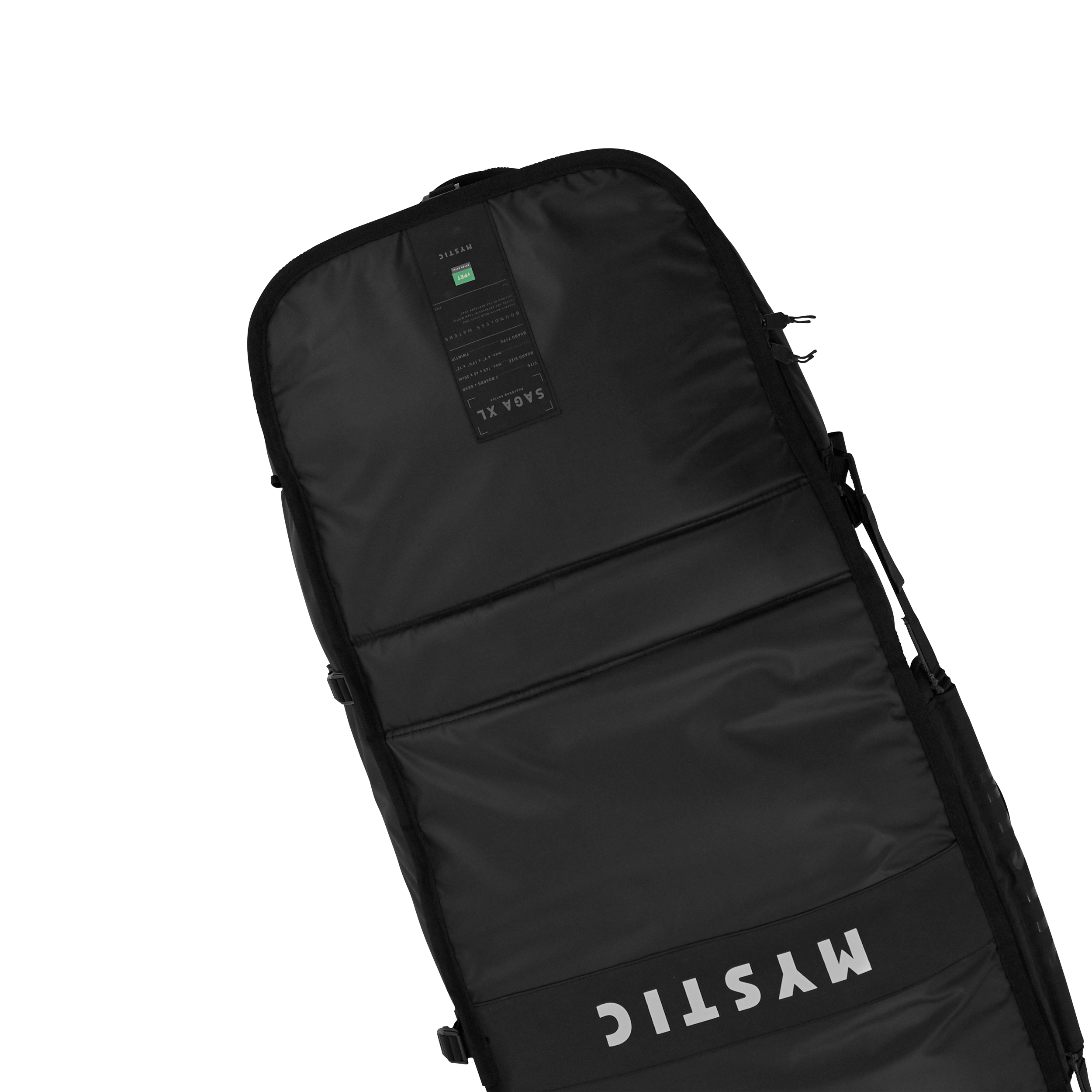 Saga XL Boardbag - Black - 2026 featuring durable water repellent fabric and air vent design.