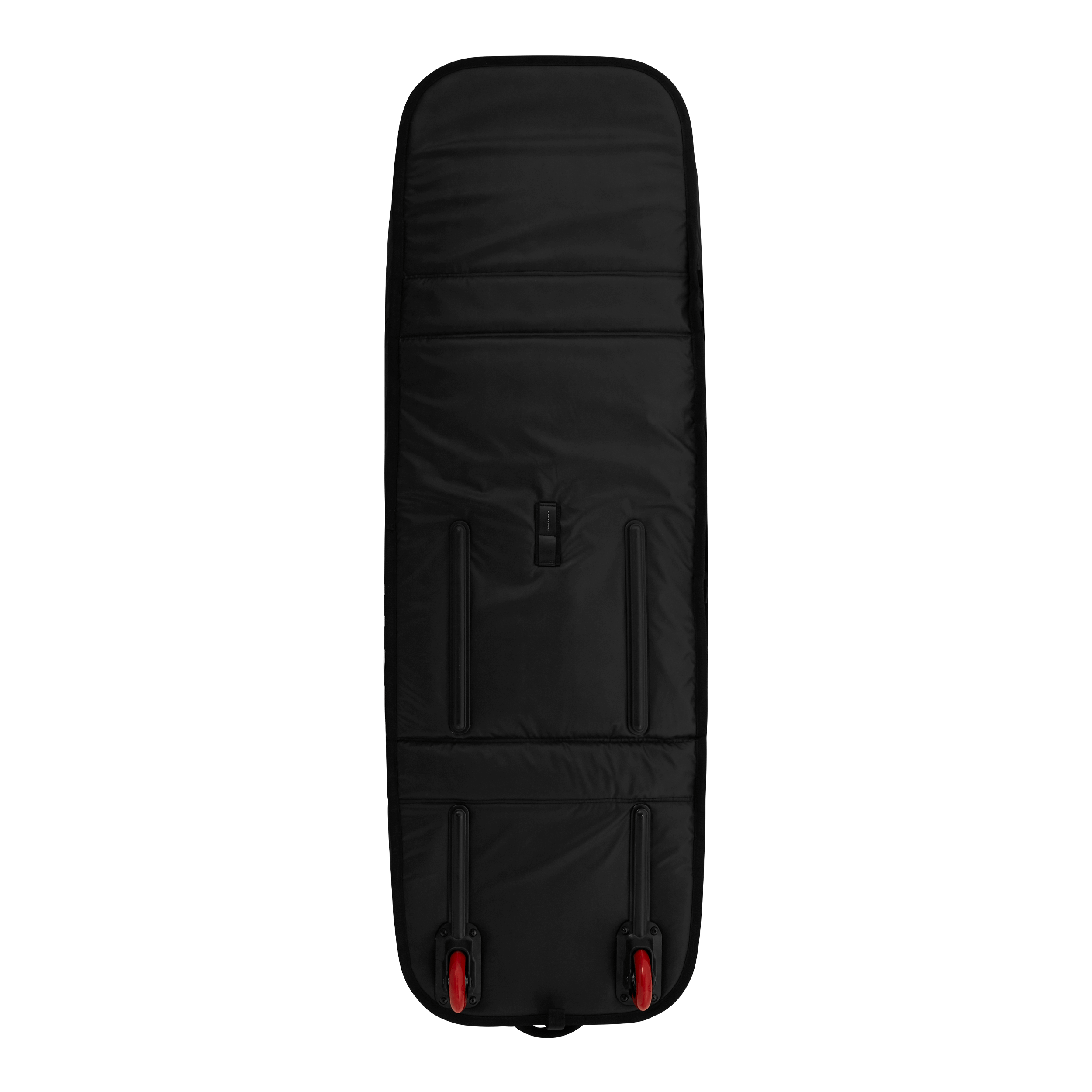 Saga XL Boardbag - Black - 2026, durable water repellent fabric with red accents and interconnect strap.
