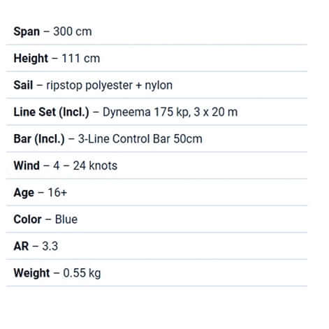 HQ Kites Rush Pro Trainer Kite 3 line with bar