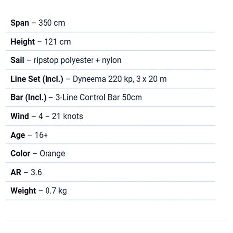 HQ Kites Rush Pro Trainer Kite 3 line with bar
