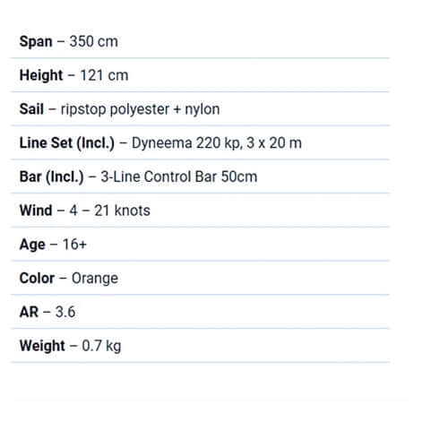 HQ Kites Rush Pro Trainer Kite 3 line with bar