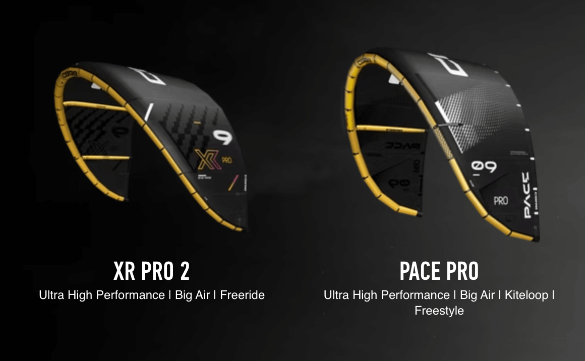 CORE Kites Comparison Guide - Which Core Kite? XR Pro 2 and Pace Pro kites shown side by side.