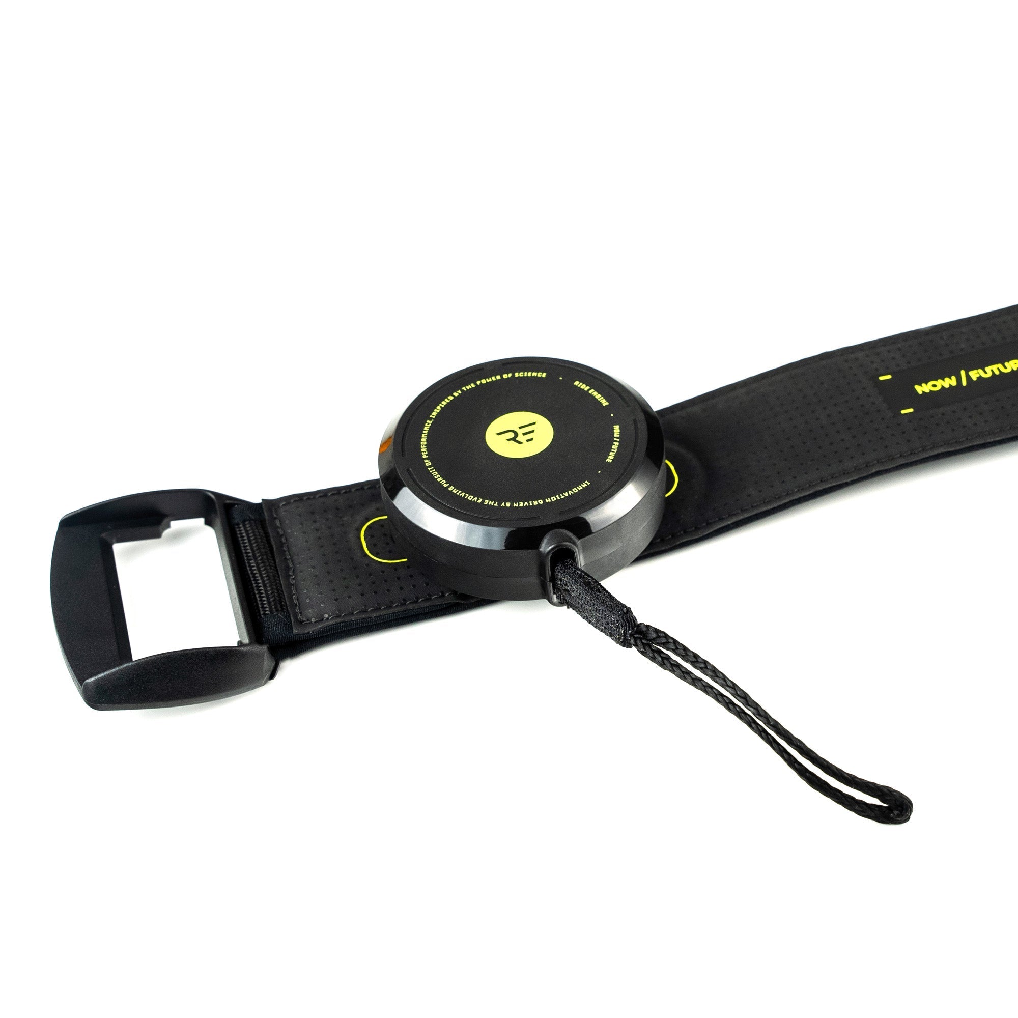 Ride Engine Tractable Reel Leash with padded neoprene waist belt, a retractable Kevlar leash for wing foiling
